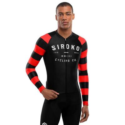Heren wielrennen wielershirt lange mouw m2 rider zwart