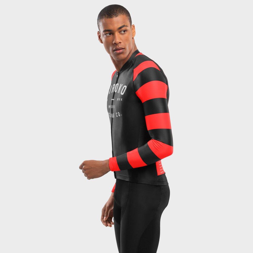 Herren Radsport langärmeliges radtrikot für M2 Rider Schwarz 3/7