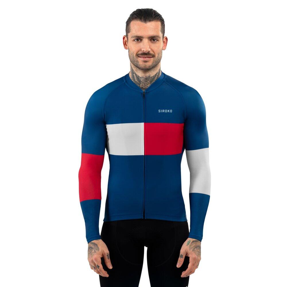 SIROKO Herren Radsport langärmeliges radtrikot für M2 Vezzana Blau
