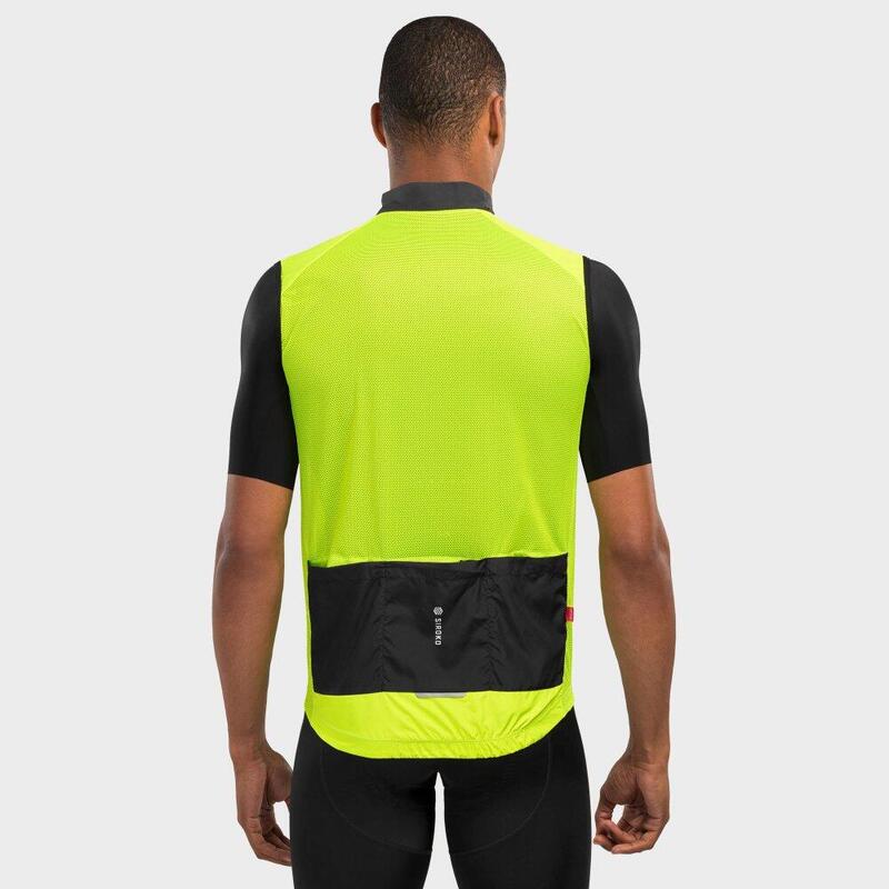 Pánská větruodolná cyklistická vesta V1 Langkawi Neonová žlutá