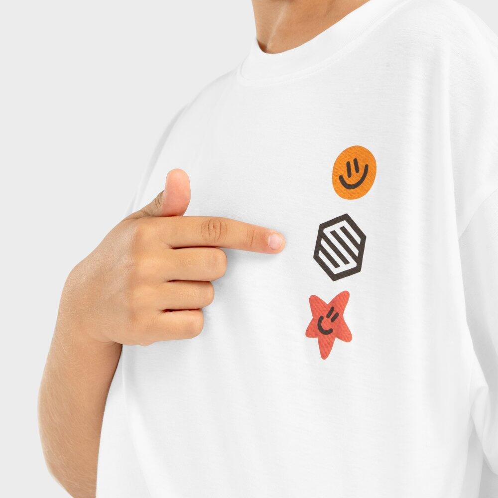 Kinder Lifestyle Kurzärmeliges Baumwoll-T-Shirt für Mädchen Joy-G Weiß 3/7