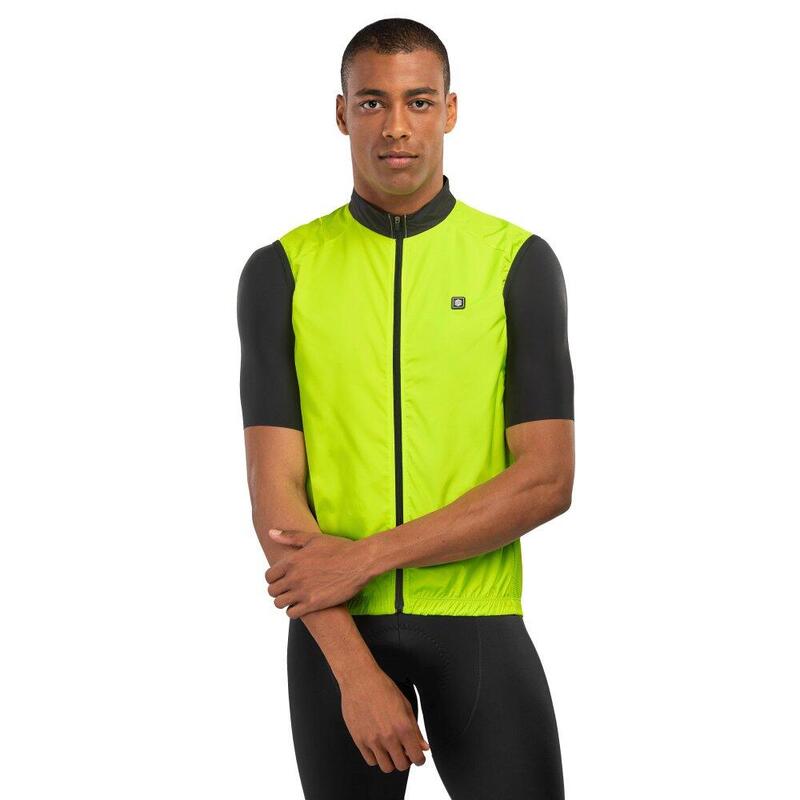 Gilet vélo coupe-vent homme Cyclisme V1 Langkawi Jaune Brillant
