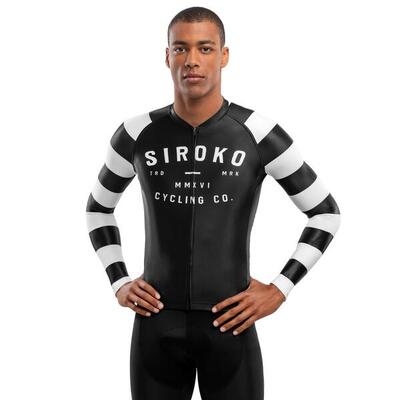Heren fietsen wielershirt lange mouw m2 summit zwart