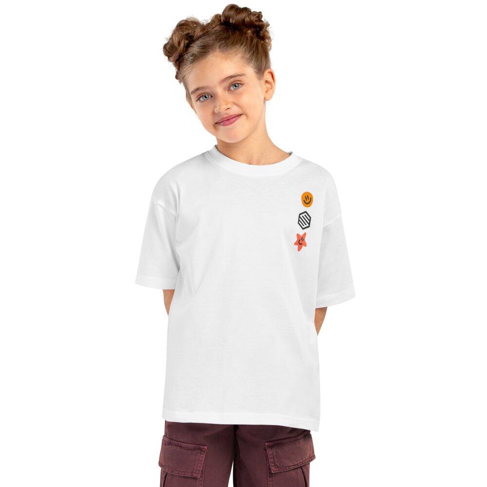 SIROKO Bavlněné dívčí triko s krátkým rukávem Joy-G Bílá