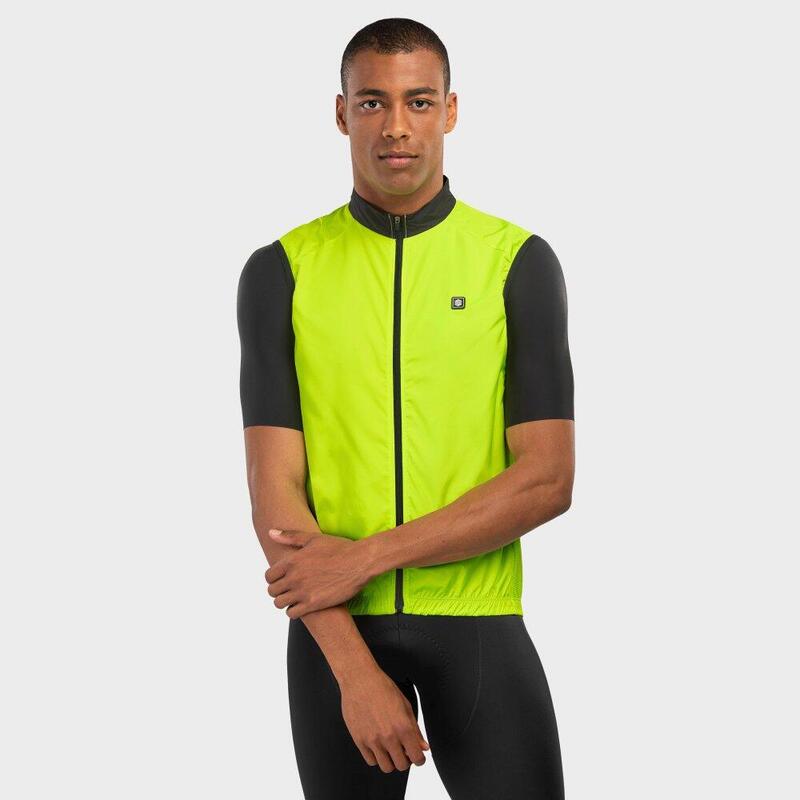 Colete corta-vento de ciclismo para homem V1 Langkawi Amarelo Néon