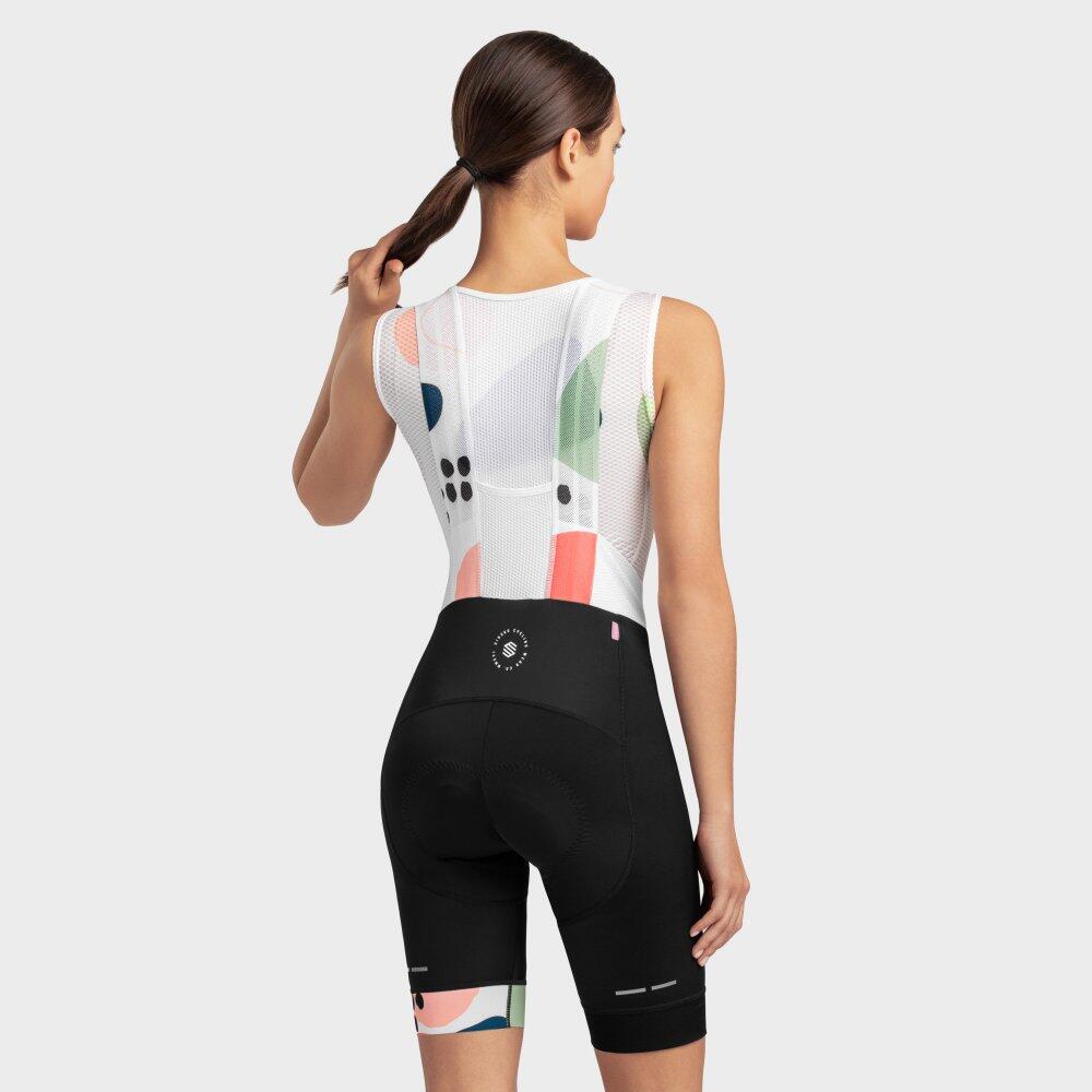 Damen Radsport kurze fahrradträgerhose für BX Veluwe Schwarz 2/7