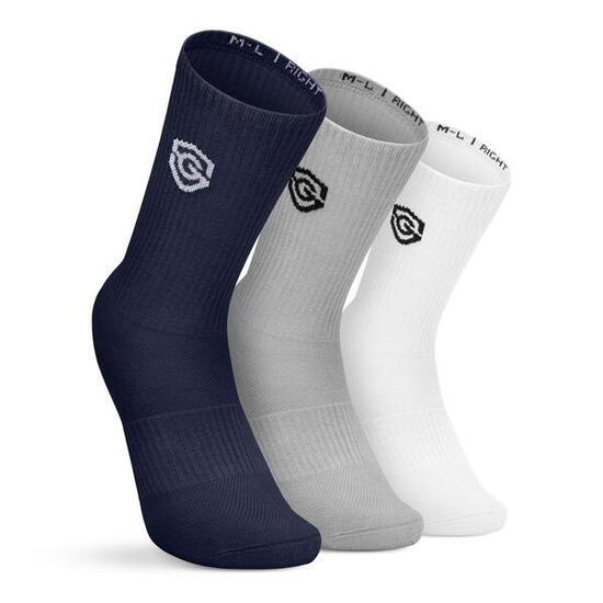 Herren und Damen Golf socken aus bio-baumwolle, 3er-pack Echo Weiß