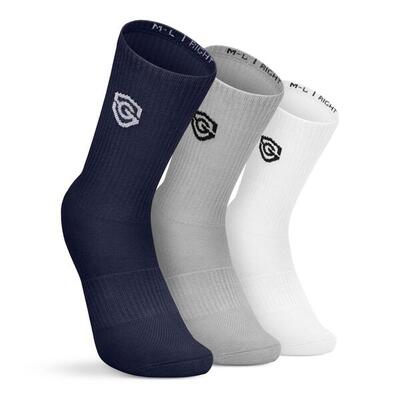 Heren en dames golf 3-pack van e katoenen crew-sokken echo wit
