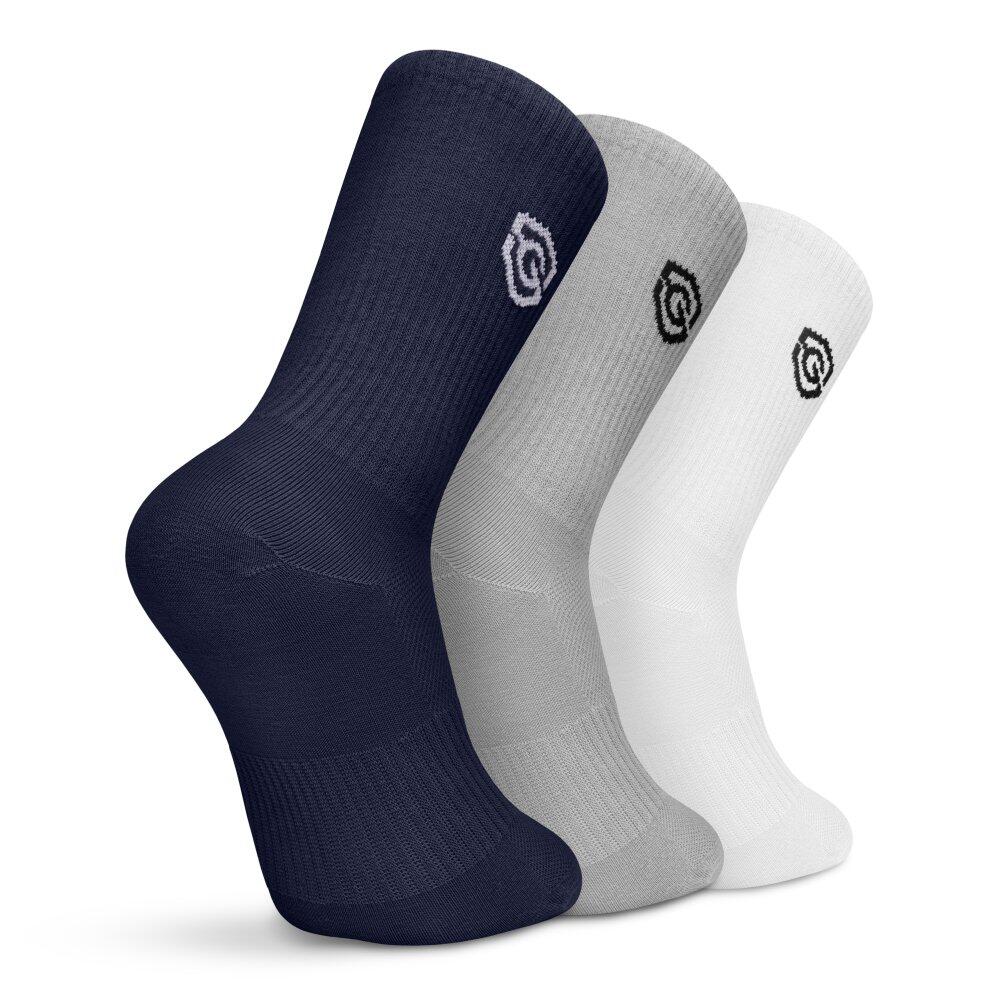 Herren und Damen Golf socken aus bio-baumwolle, 3er-pack Echo Weiß 2/7