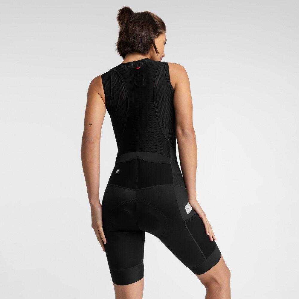 Santic dames fietsshorts gewatteerd 3/4 hoge taille fietsshorts fietscapri voor dames met zakken, XL