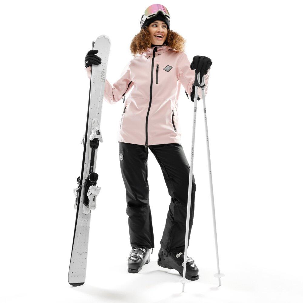 Dames Wintersport snowboardjas W2-W Pastel Roze 3/8