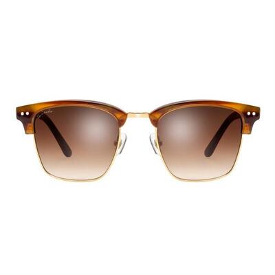 Heren en dames lifestyle fashion zonnebril van roestvrij staal broadway bruin