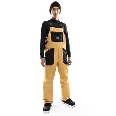 Heren wintersport snowboard broek met bretels b1 maple beige