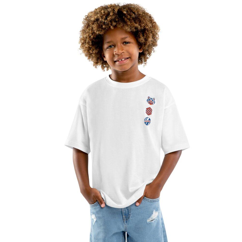 SIROKO Kids Lifestyle Boys’ short sleeve cotton T-shirt Kitty White