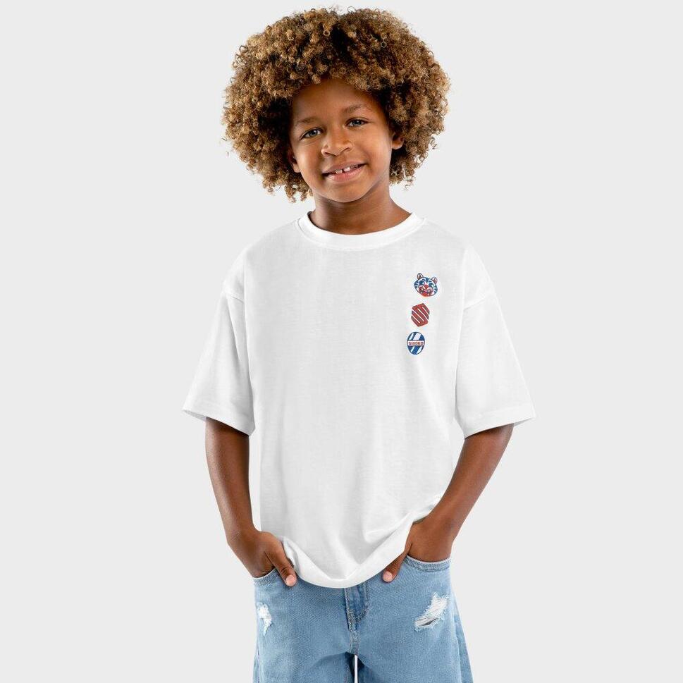 Koszulka sportowa lifestyle chłopięca Kitty krótki rękaw bawełna