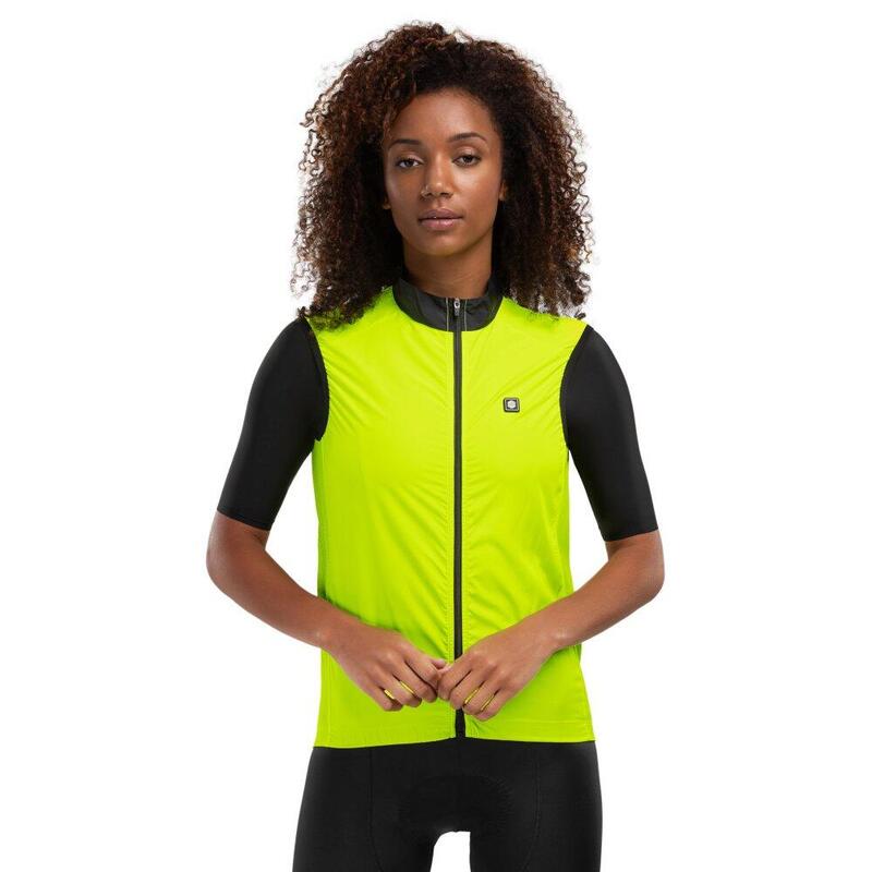 Chaleco cortavientos ciclismo mujer V1-W Langkawi Amarillo Neón