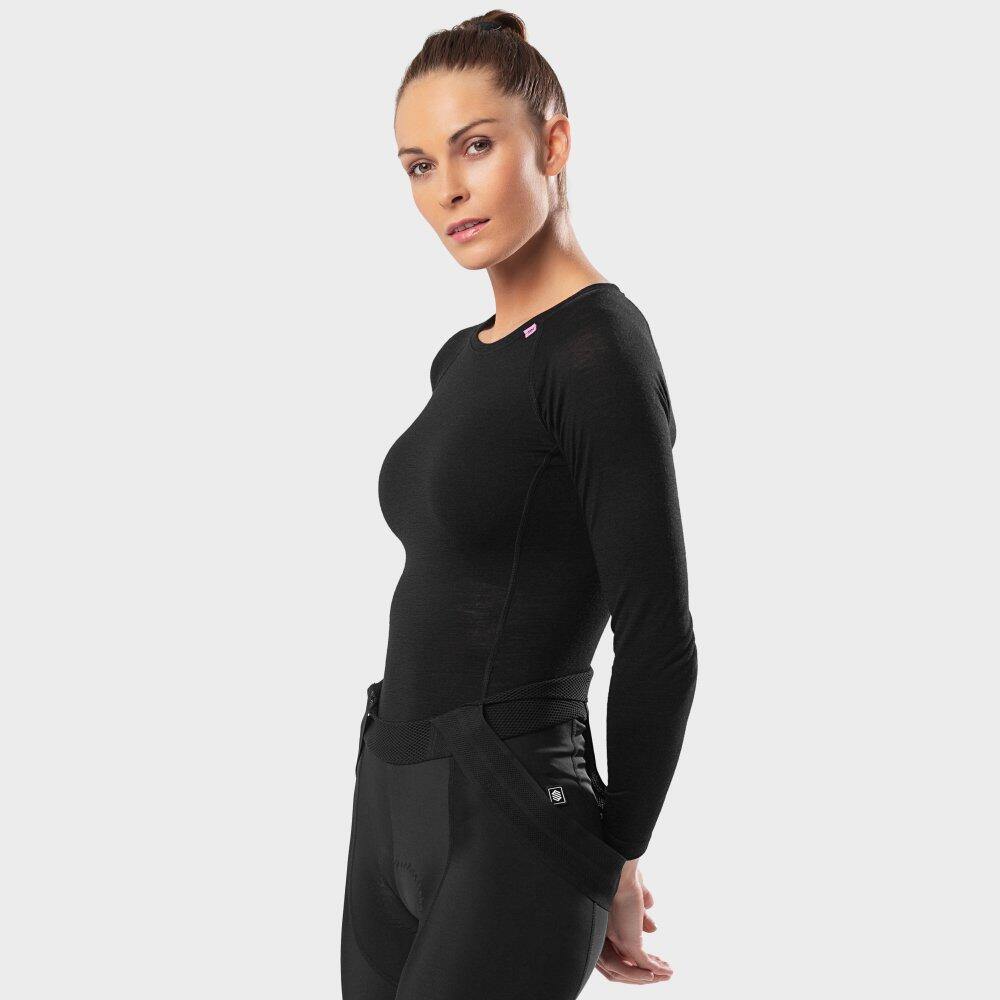 Sous-maillot vélo laine femme Cyclisme SRX Team Noir 3/7