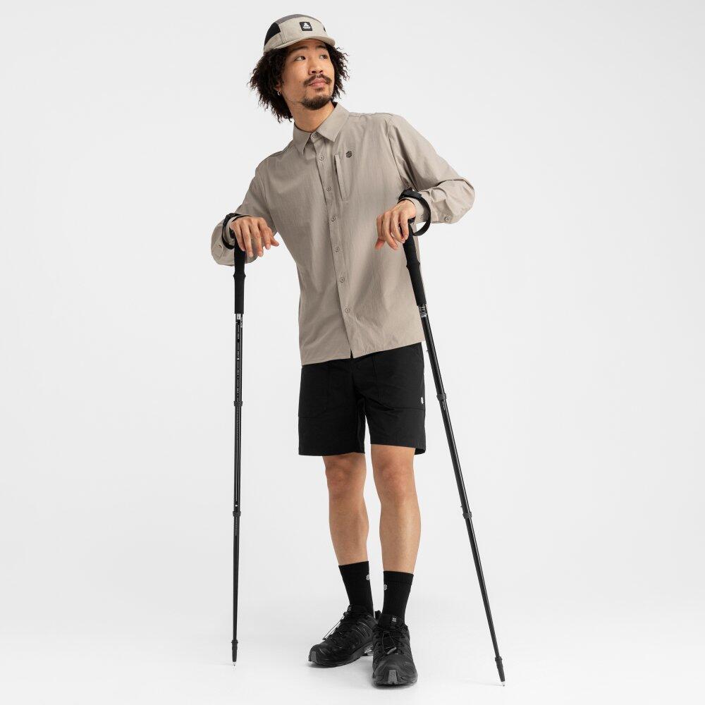 Herren Wandern langärmeliges wandershirt für Ferrata Braun 3/8