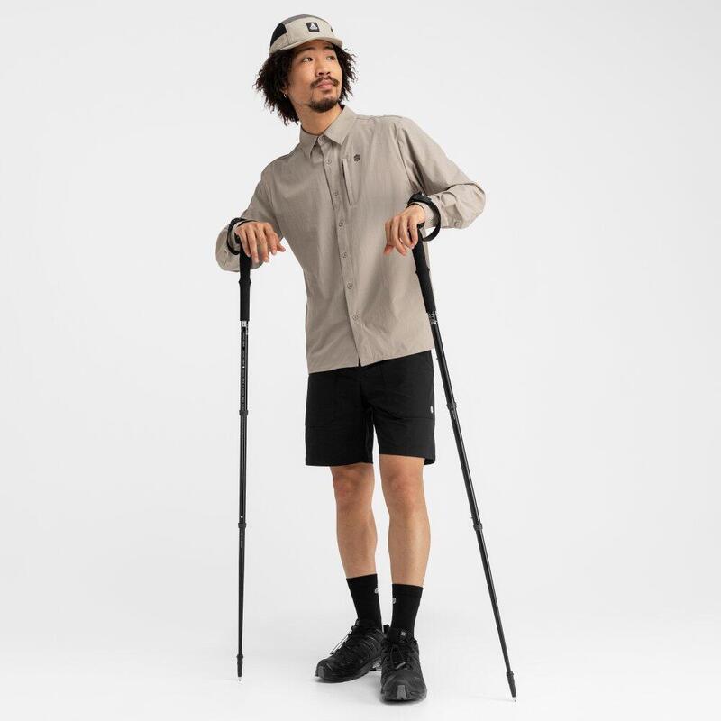 Camisa de caminhada de manga comprida para homem Ferrata Castanho