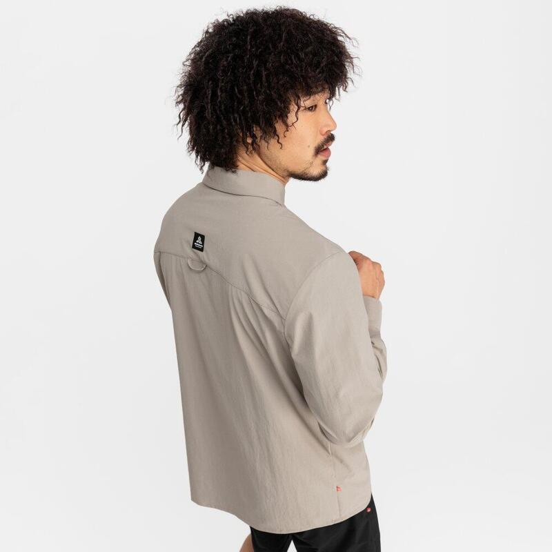 Camisa de caminhada de manga comprida para homem Ferrata Castanho