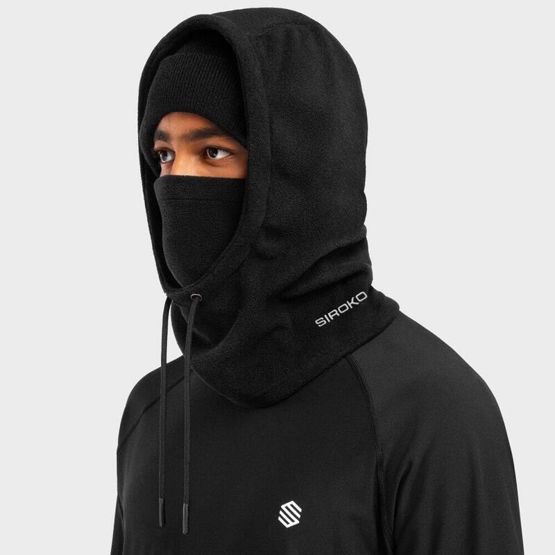 Heren en Dames Wintersport Balaclava skimasker HAIL Black Zwart