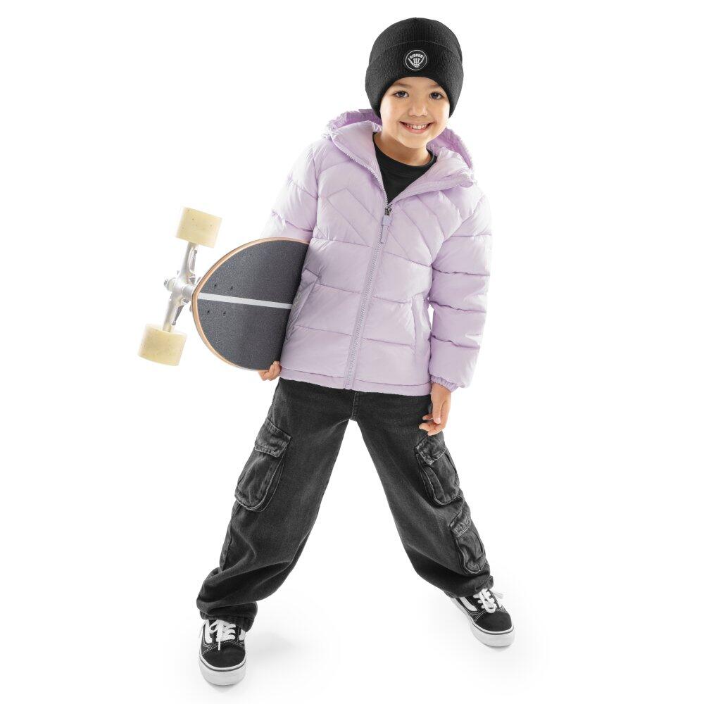 Piumino bambino Sorona® Aura Viola con cappuccio regolabile 180 g/m² 3/7