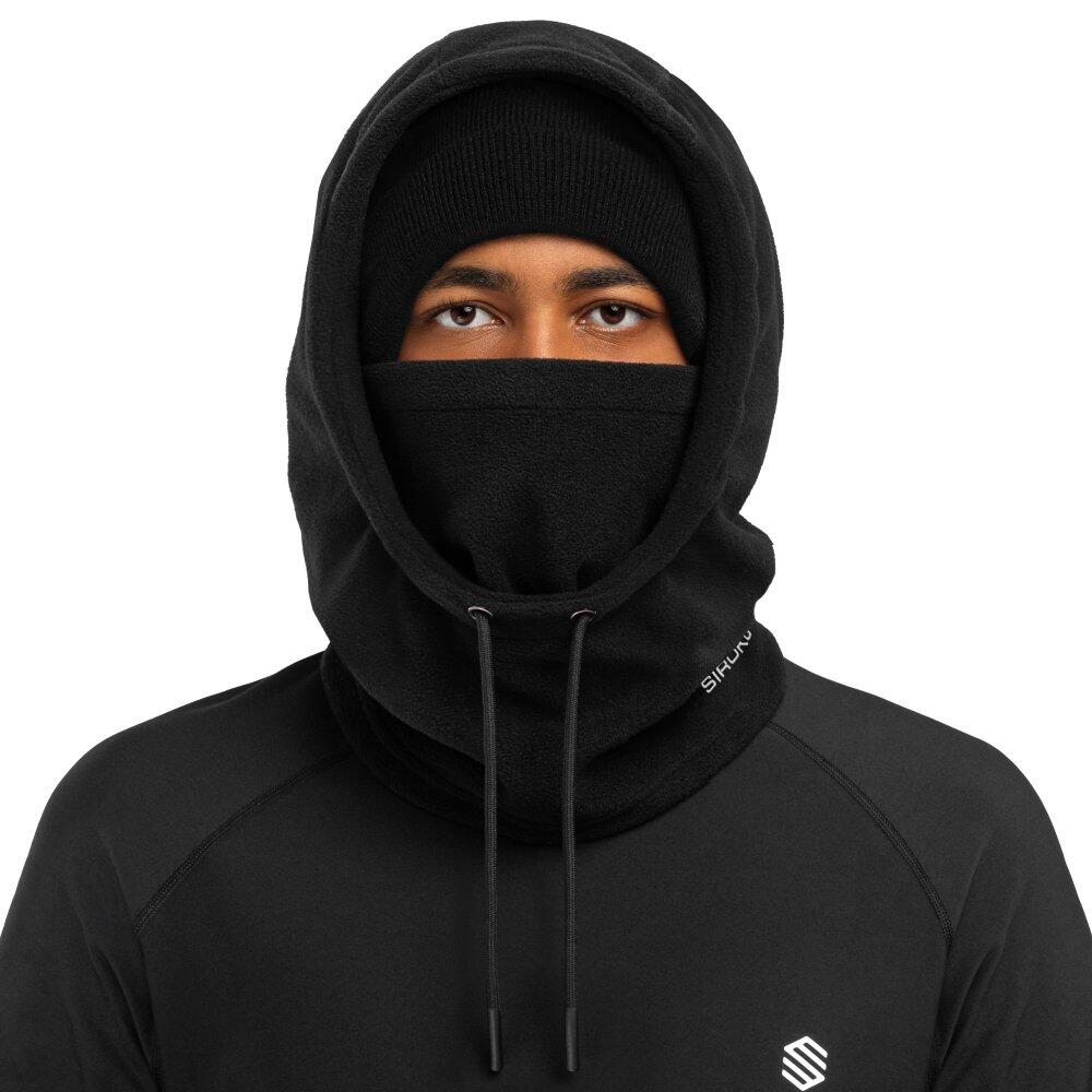 SIROKO Heren en Dames Wintersport Balaclava skimasker HAIL Black Zwart