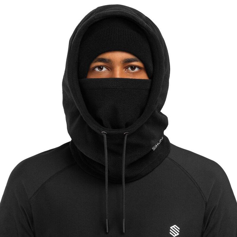 Heren en Dames Wintersport Balaclava skimasker HAIL Black Zwart