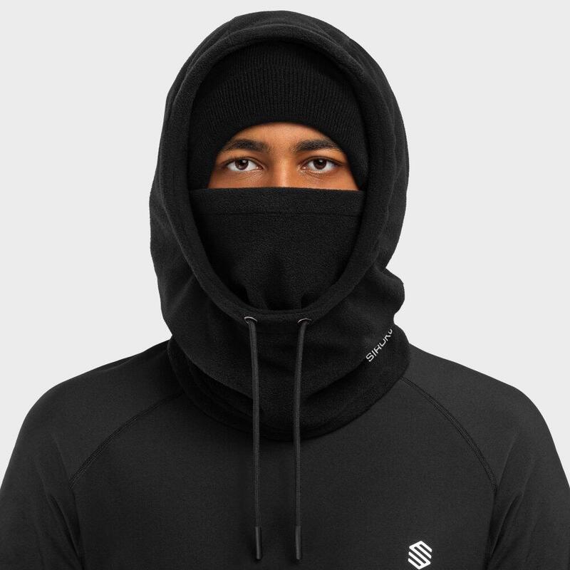 Heren en Dames Wintersport Balaclava skimasker HAIL Black Zwart