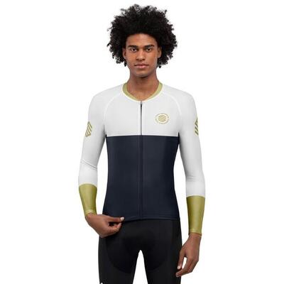 Heren wielrennen wielershirt lange mouw m2 bavaria marineblauw