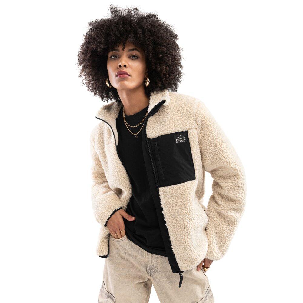 SIROKO Dames Lifestyle sherpa jas Levi-W Beige