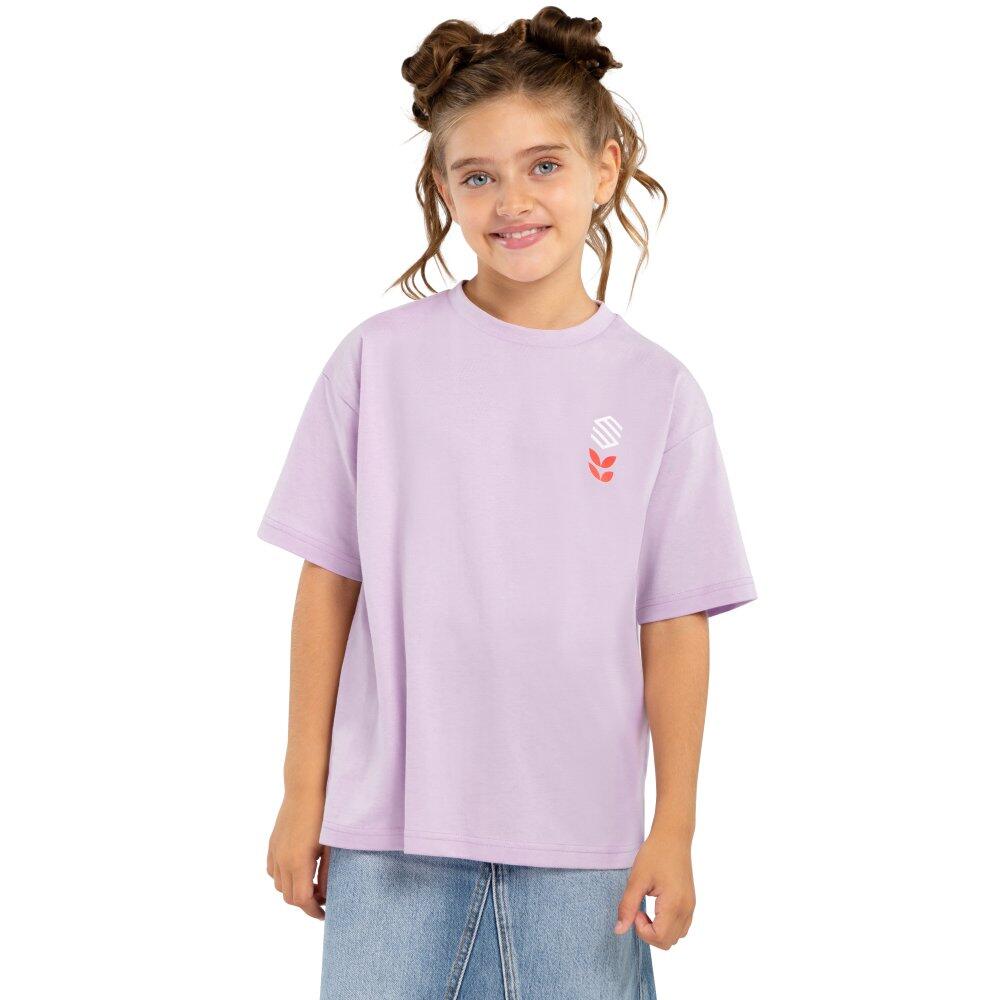 SIROKO Bavlněné dívčí triko s krátkým rukávem Lully-G Fialová