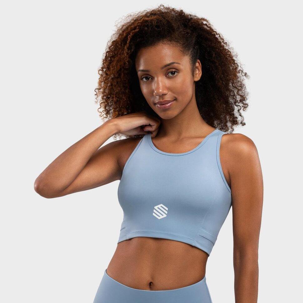 Stanik sportowy Fitness Damski Crunch Blue