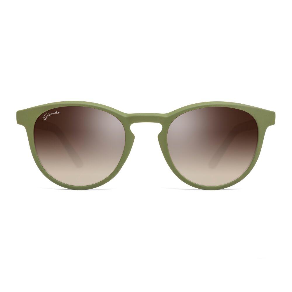 SIROKO Heren en Dames Lifestyle Ronde fashion zonnebril Waimea Olijfgroen