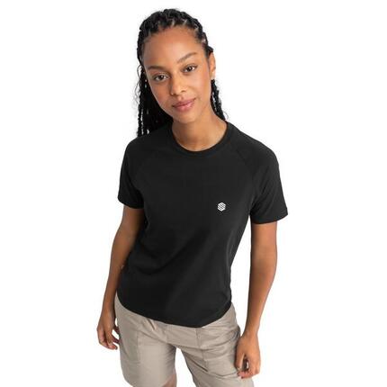 Damen Wandern kurzärmeliges wander-t-shirt für Eiger Schwarz