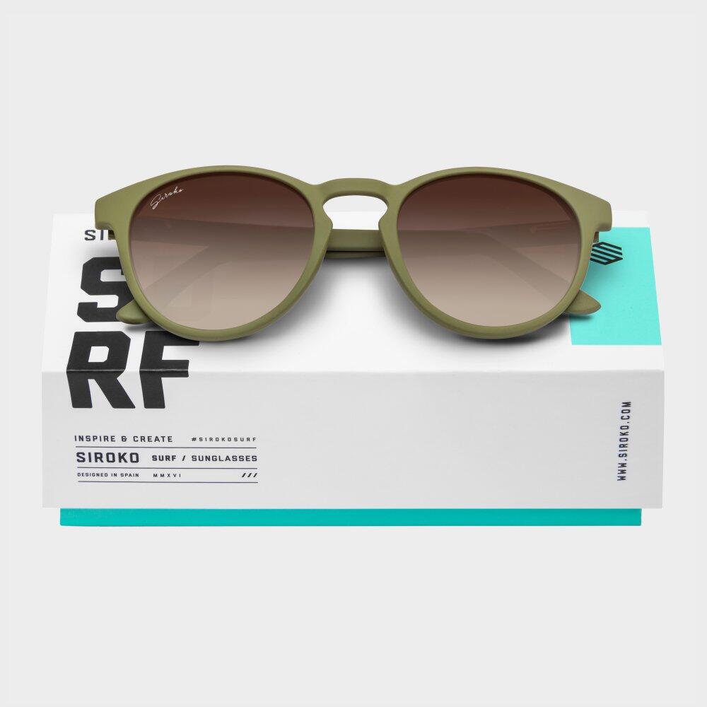 Gafas moda redondas lifestyle Hombre y Mujer Waimea Verde Oliva 4/7