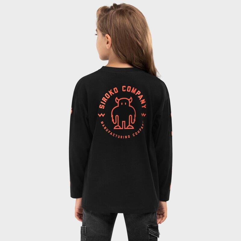Camiseta algodón manga larga niña lifestyle Niños y Niñas Buzz-G Negro
