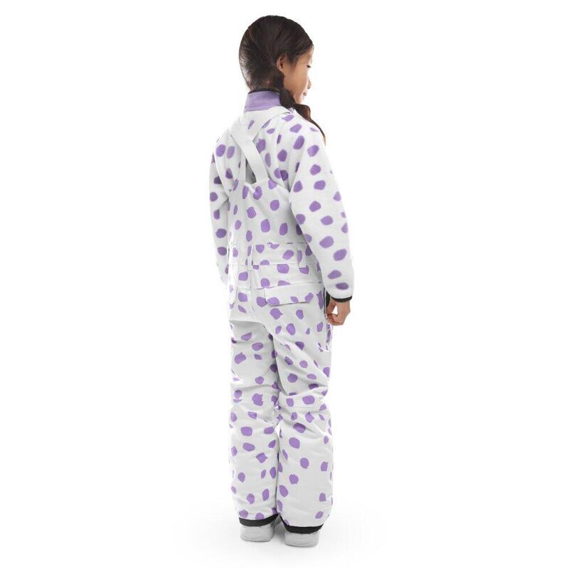 Pantaloni cu bretele pentru snowboard pentru fete KB1-G Polka Violet