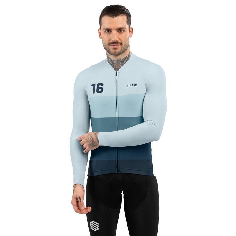 Pánský cyklistický dres s dlouhým rukávem M2 Focus Námořní Modř