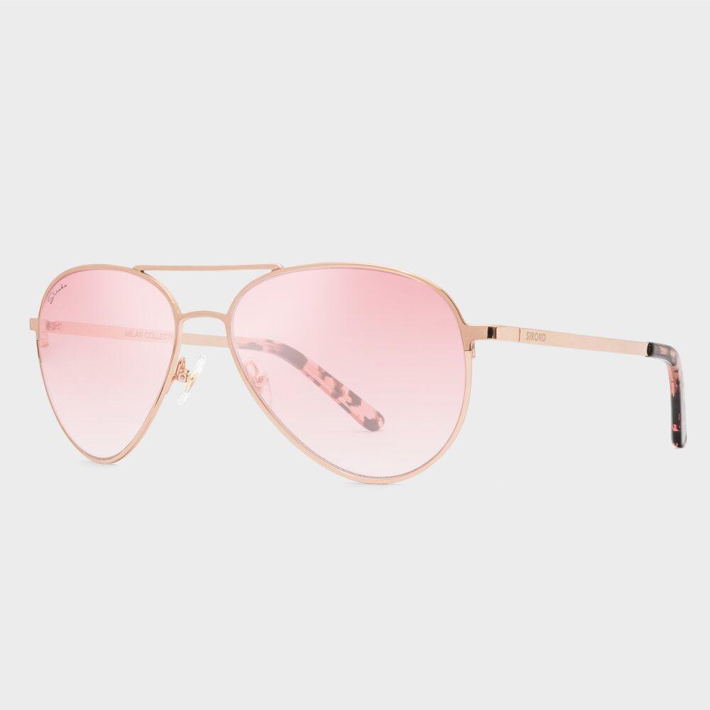Gafas de sol acetato aviador lifestyle Hombre y Mujer San Siro Rosa Melocotón 3/7
