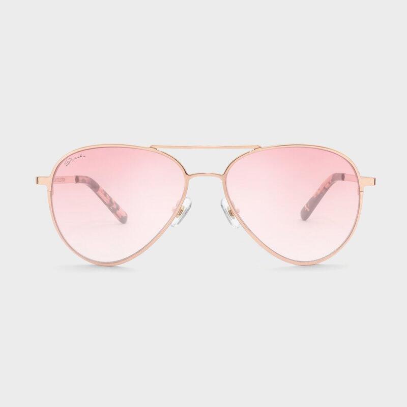 Ochelari de soare aviator din oțel inoxidabil San Siro Piersică Roz