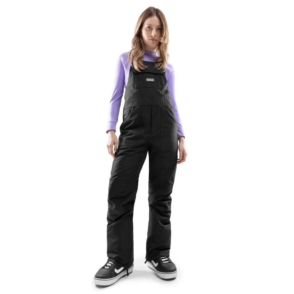 Jardineiras de snowboard para mulher desportos de inverno b1-w broad peak preto