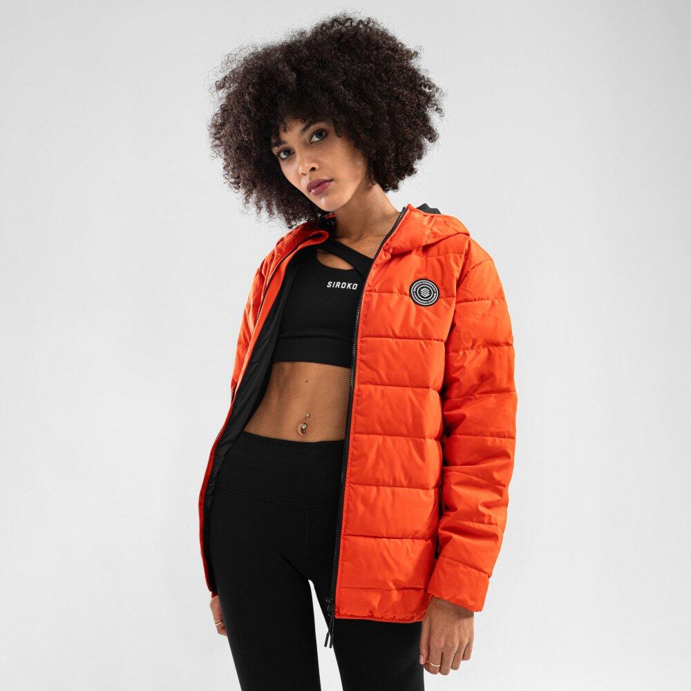 Doudoune imperméable Fire-W Orange Vif femme, polyester, pliable 2/7