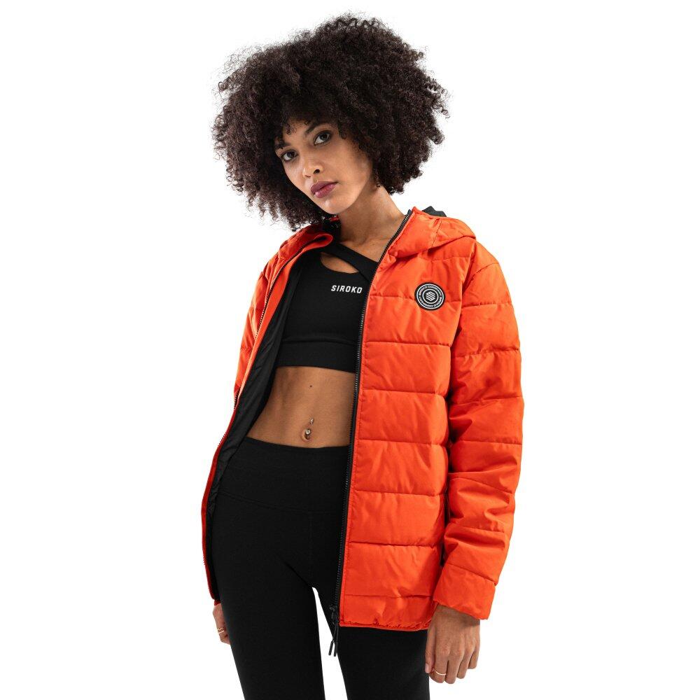 SIROKO Casaco acolchoado resistente à água mulher Lifestyle Fire-W Laranja Vivo