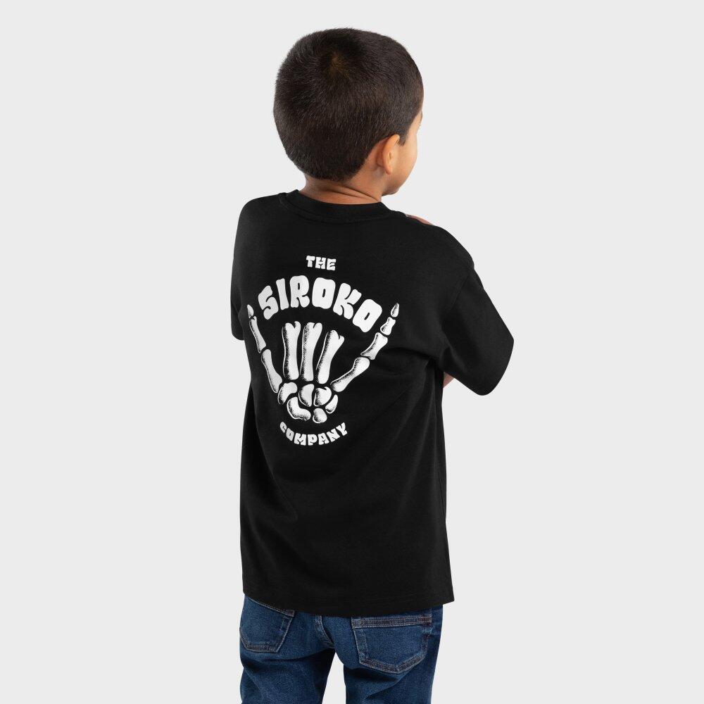 Kinder Lifestyle Kurzärmeliges Baumwoll-T-Shirt für Jungen Skeleton Schwarz 2/7