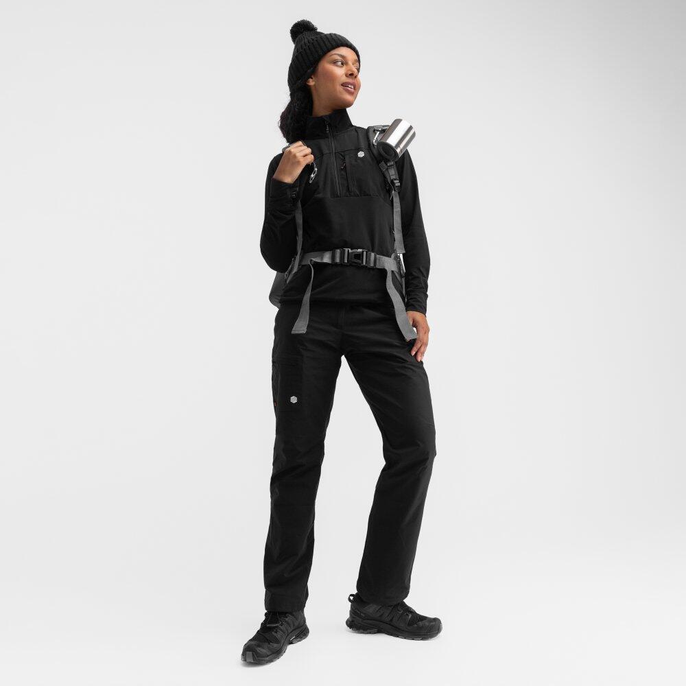 Damen Wandern wander-fleecepullover für Symbol Schwarz 3/8