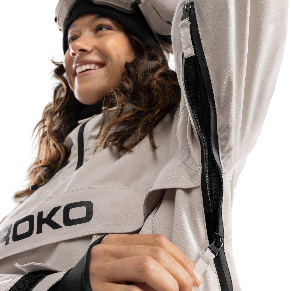 Chaqueta de snowboard mujer esquí y nieve W6-W Eriz Beige 4/7