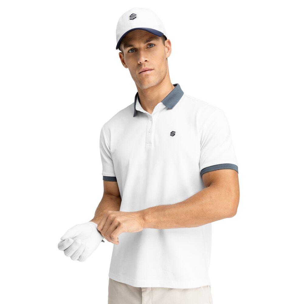 Men Golf 's pique polo shirt Pinehurst White White