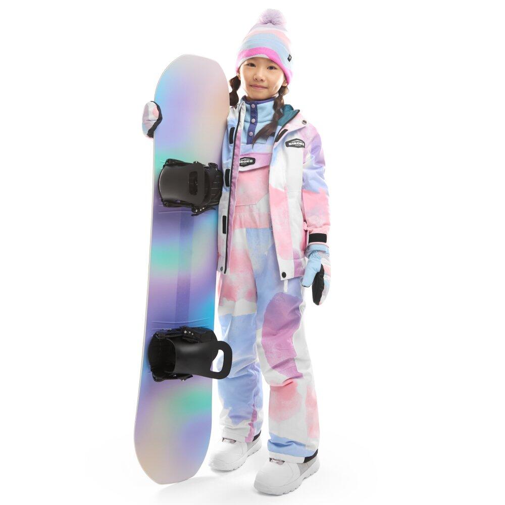 Kinder Wintersport Snowboard-Trägerhose für Mädchen KB1-G Jazzy Mehrfarbig 3/7