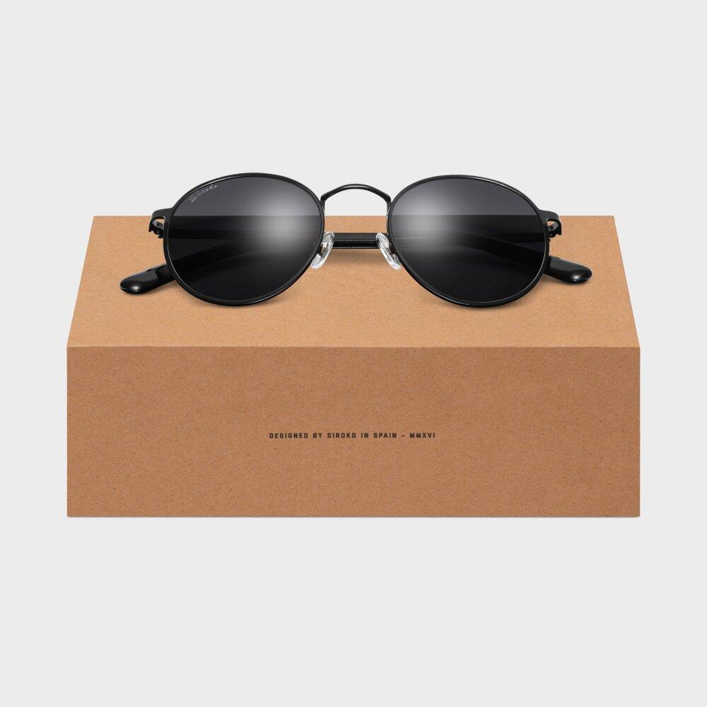 Men & Women Lifestyle Round stainless steel sunglasses The Tube Black